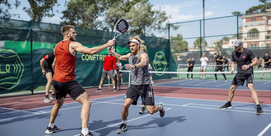 Atleti in azione durante l'allenamento del padel.